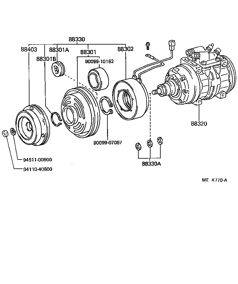 88431-25100 BRACKET, COMPRESSOR MOUNTING, NO.1 product image