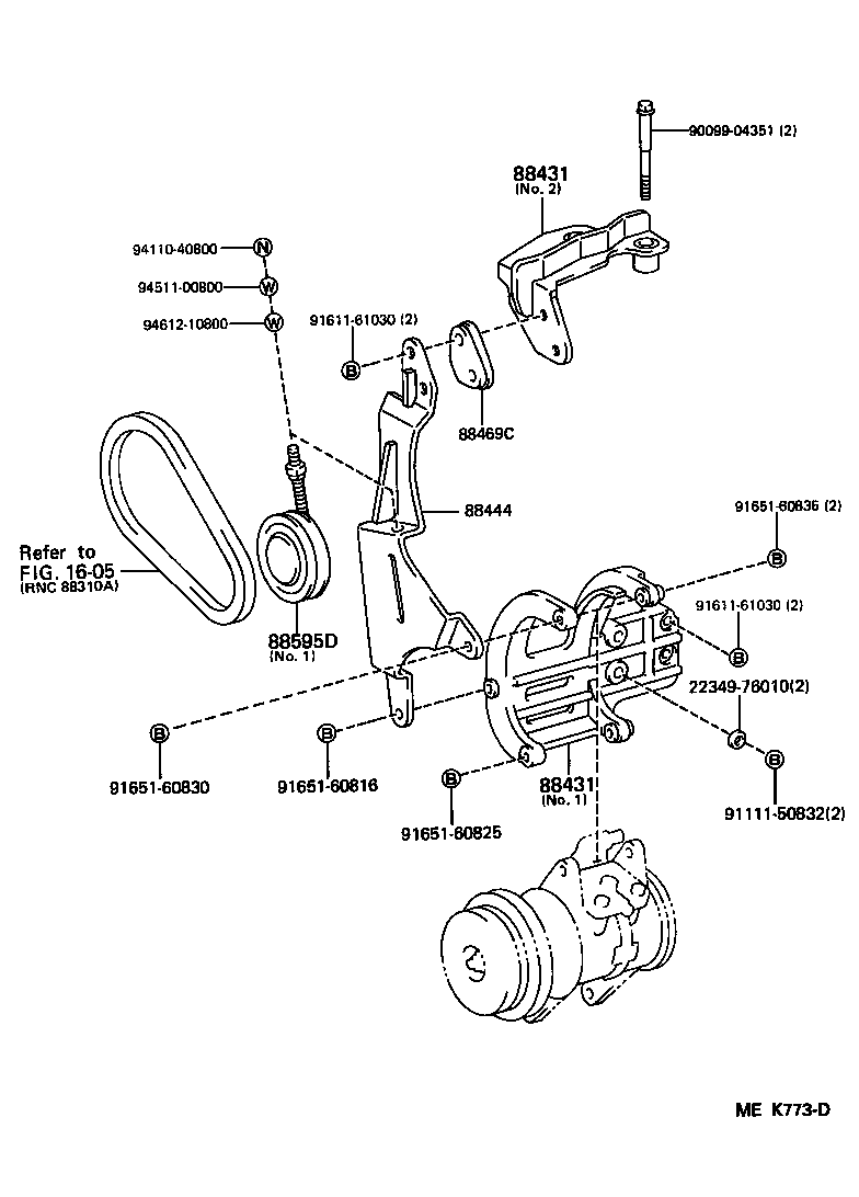 88431-25100 BRACKET, COMPRESSOR MOUNTING, NO.1 product image