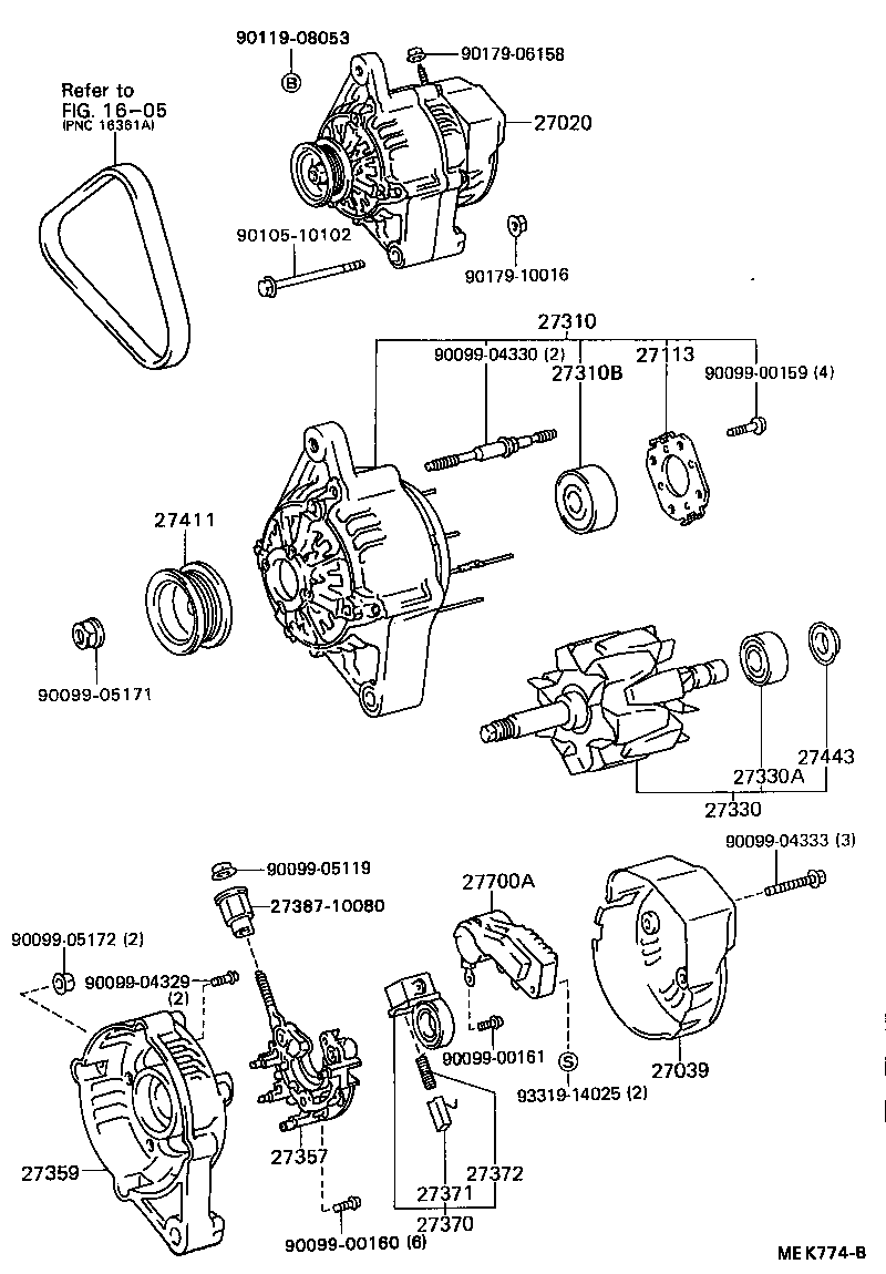 27060-11090 ALTERNATOR ASSY product image