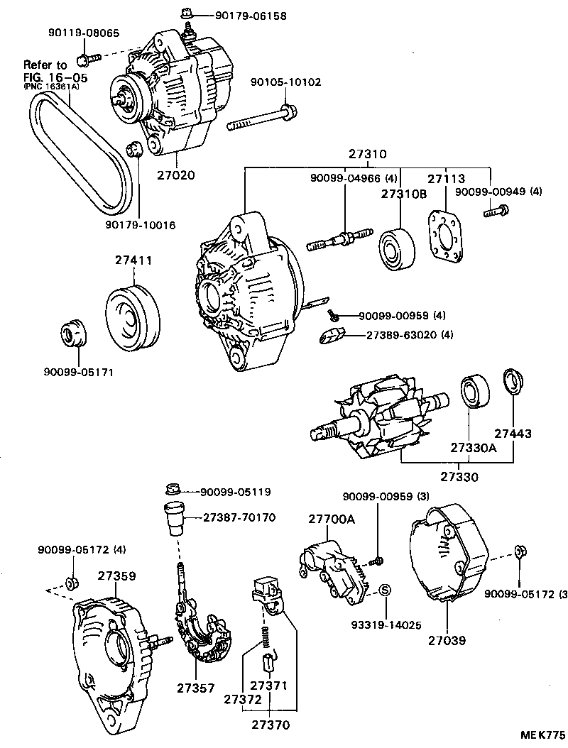 27060-11090 ALTERNATOR ASSY product image