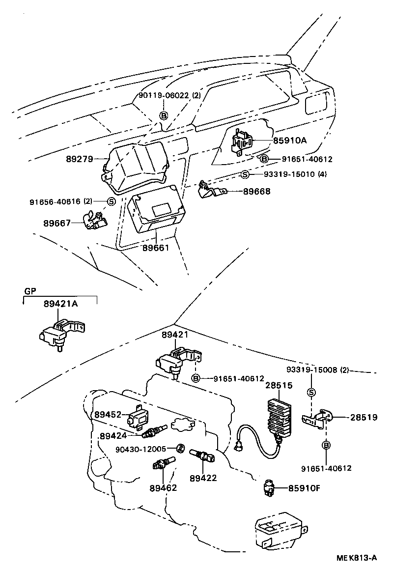 89661-16020 COMPUTER, ENGINE CONTROL product image