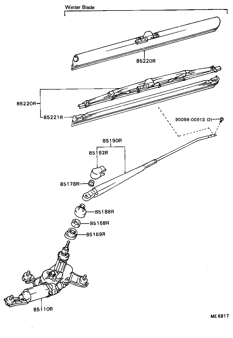 85291-14010 BLADE ASSY, REAR WIPER product image