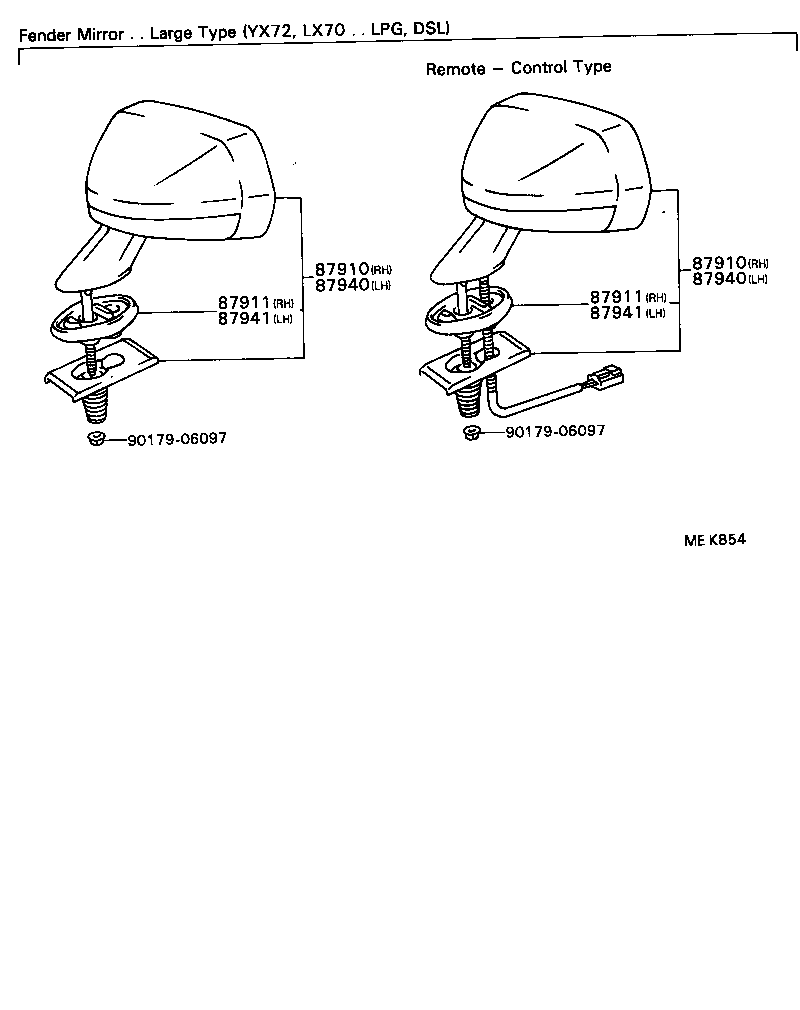 87931-22550 MIRROR SUB-ASSY, RH product image