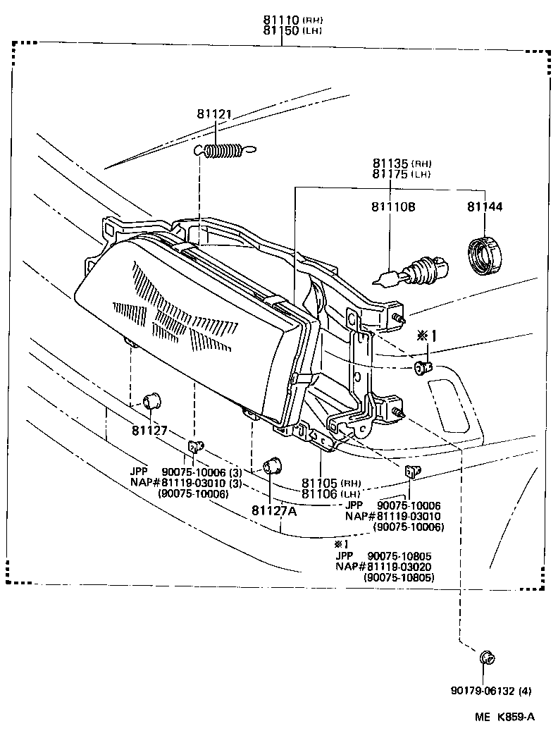 Toyota 81102-03010 HOUSING SUB-ASSY, HEADLAMP, LH