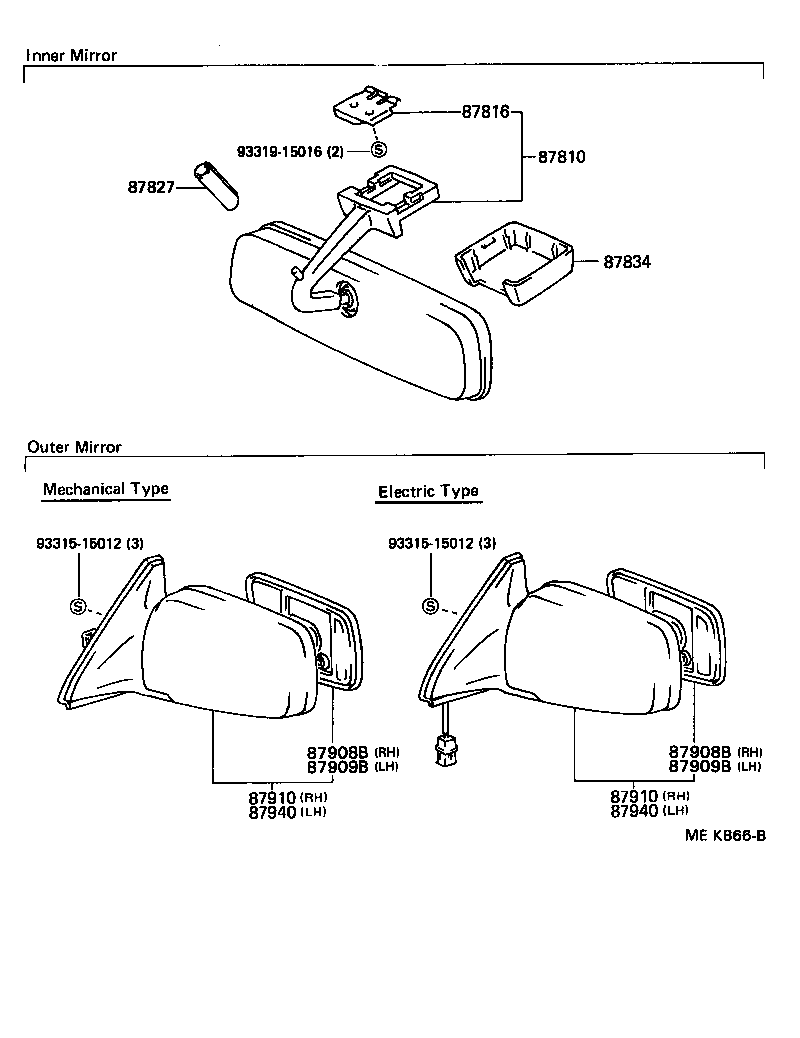 87961-32400 MIRROR SUB-ASSY, LH product image