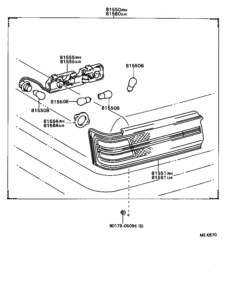 81550-32152 LAMP ASSY, REAR COMBINATION, RH product image