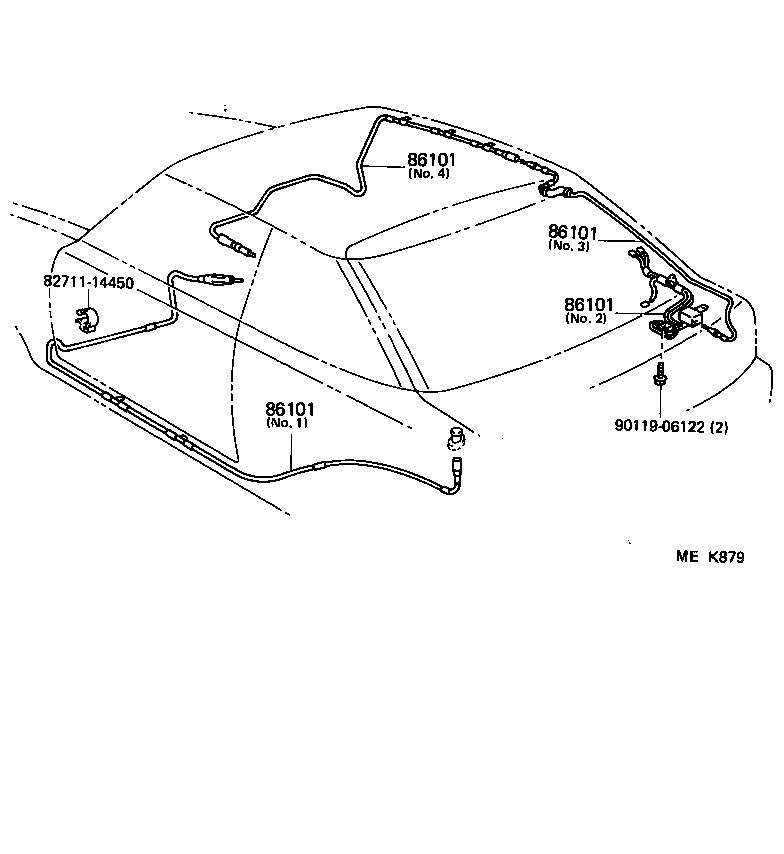 86309-20171 POLE SUB-ASSY, MOTOR ANTENNA product image