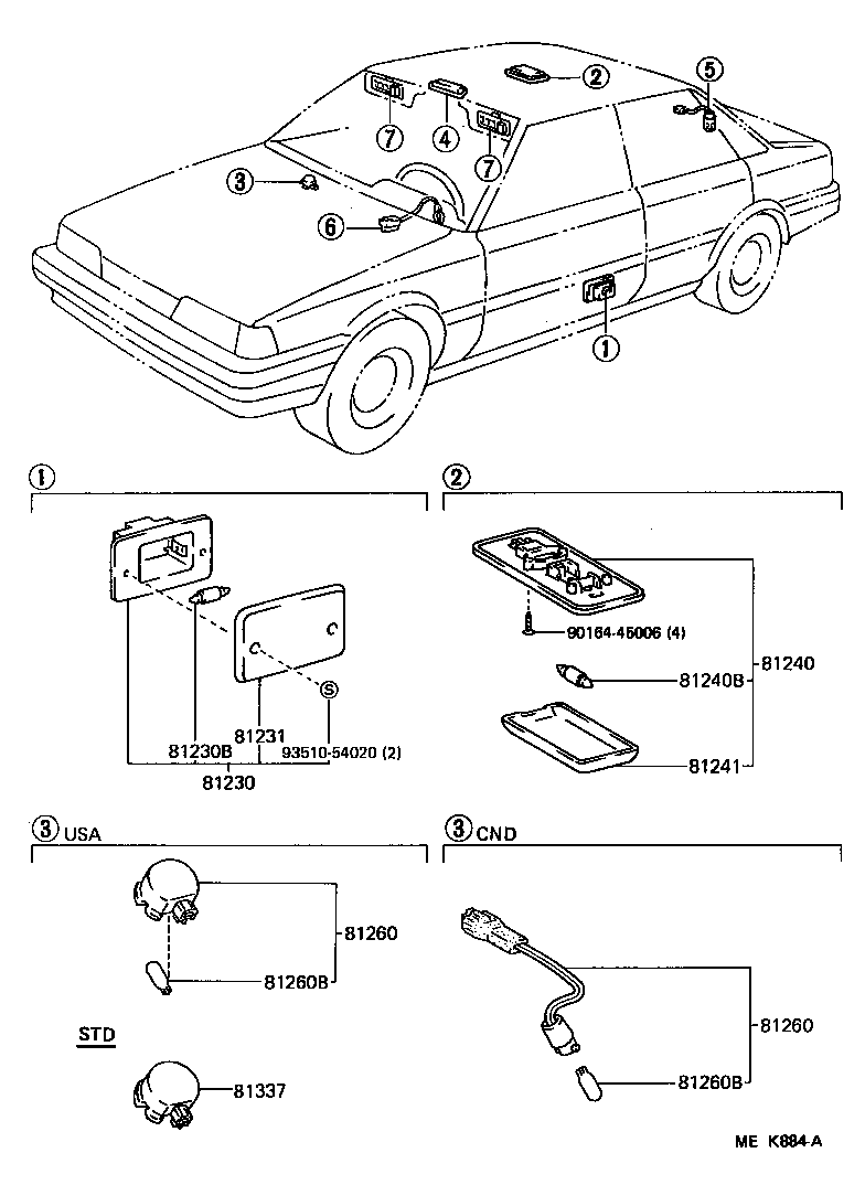 Toyota 81240-03010-J0 LAMP ASSY, ROOM, NO.1