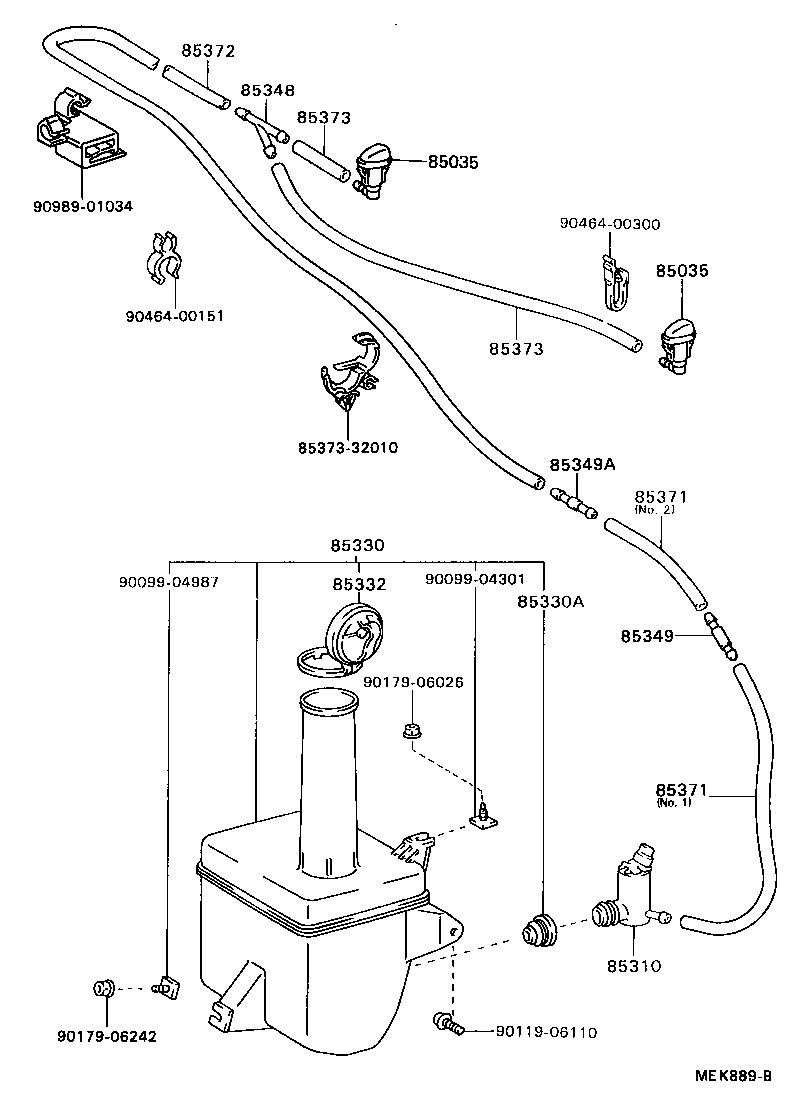 85035-32220 NOZZLE SUB-ASSY, WASHER product image