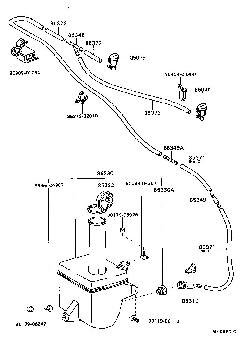85035-32150-08 NOZZLE SUB-ASSY, WASHER product image