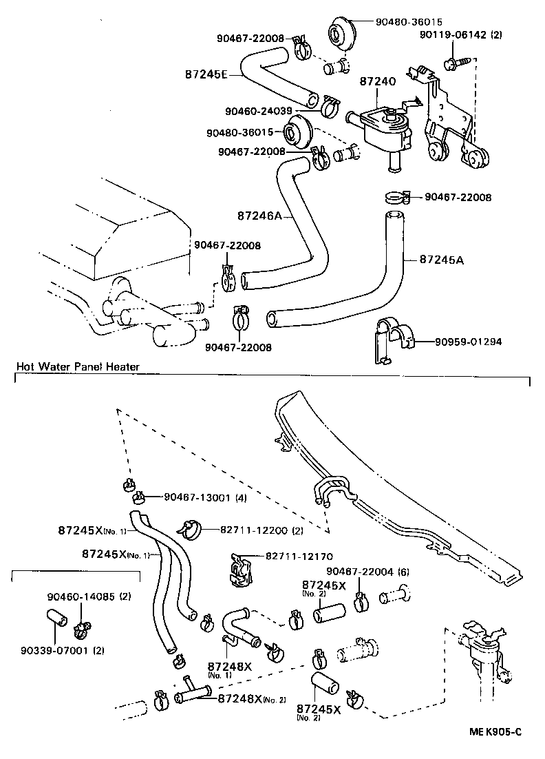 87245-32200 HOSE, HEATER WATER, INLET A product image