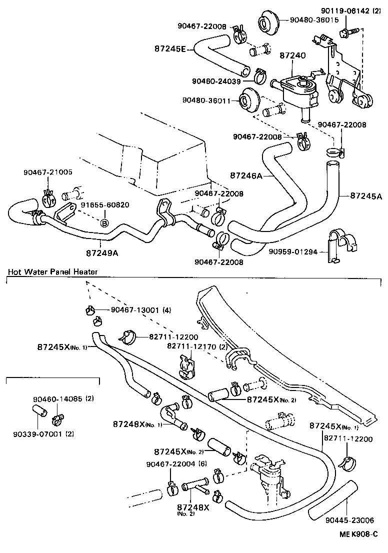 87245-32200 HOSE, HEATER WATER, INLET A product image