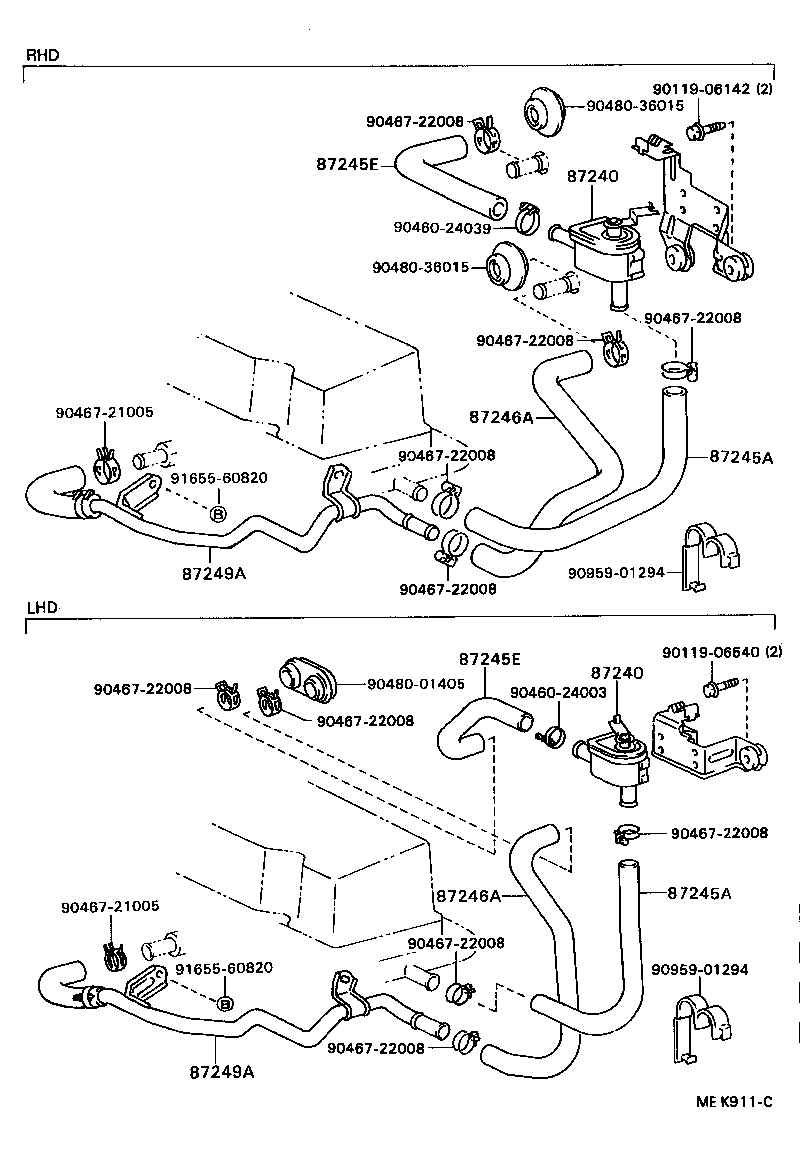 87245-32180 HOSE, HEATER WATER, OUTLET A product image