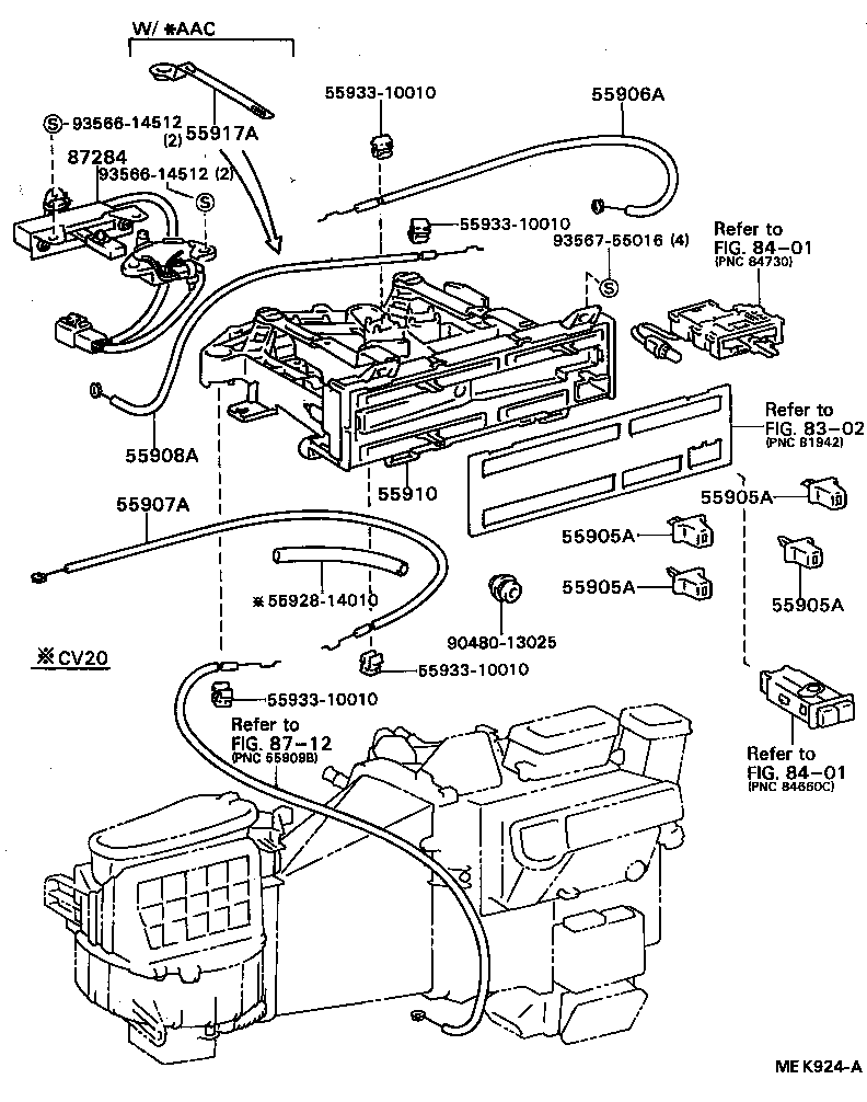 55900-32190 CONTROL ASSY, AIR CONDITIONER product image