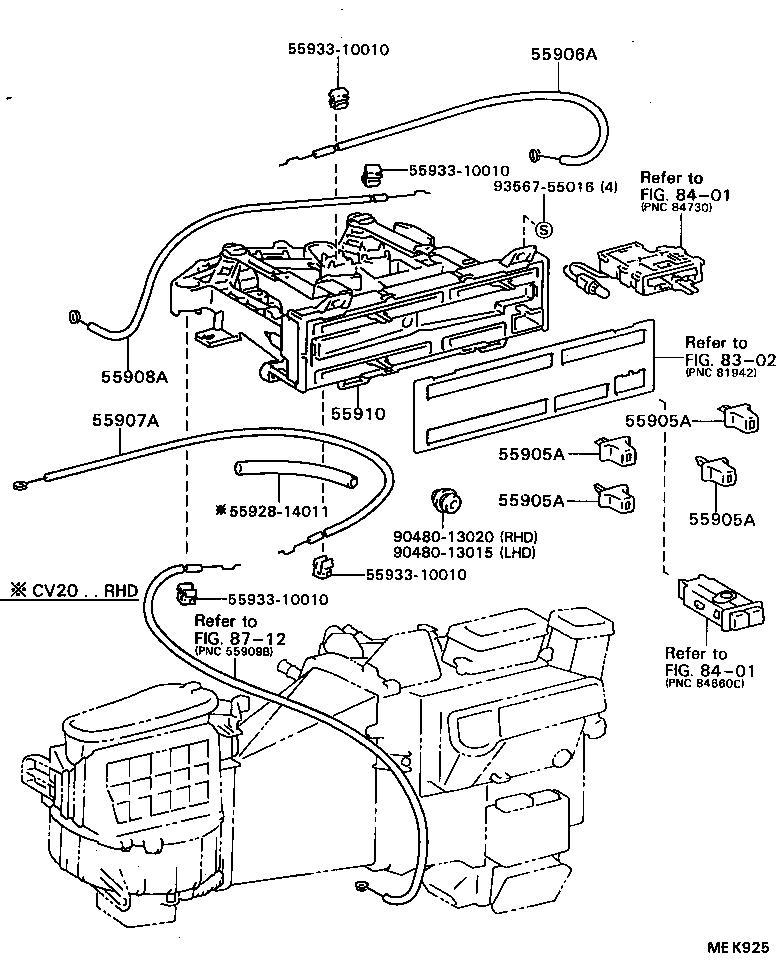 55905-32330 KNOB, HEATER CONTROL product image