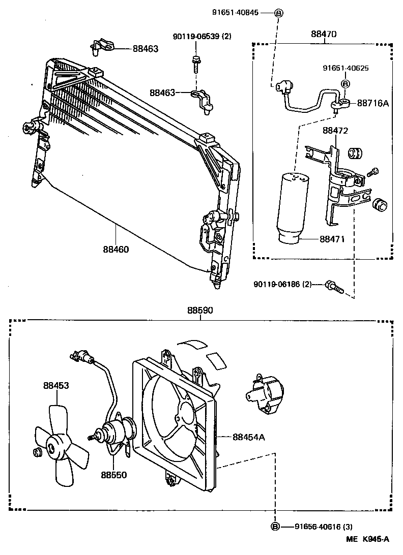 Toyota 88463-32021 BRACKET, COOLER CONDENSER, NO.1