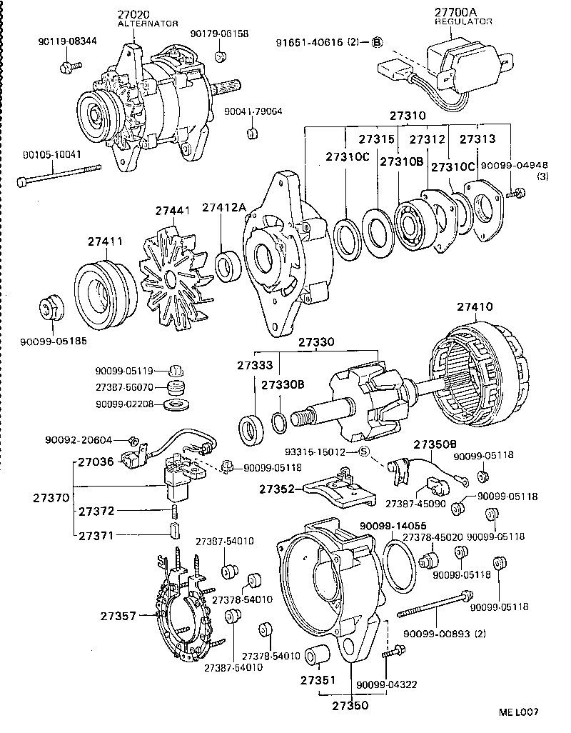 27060-58250 ALTERNATOR ASSY product image