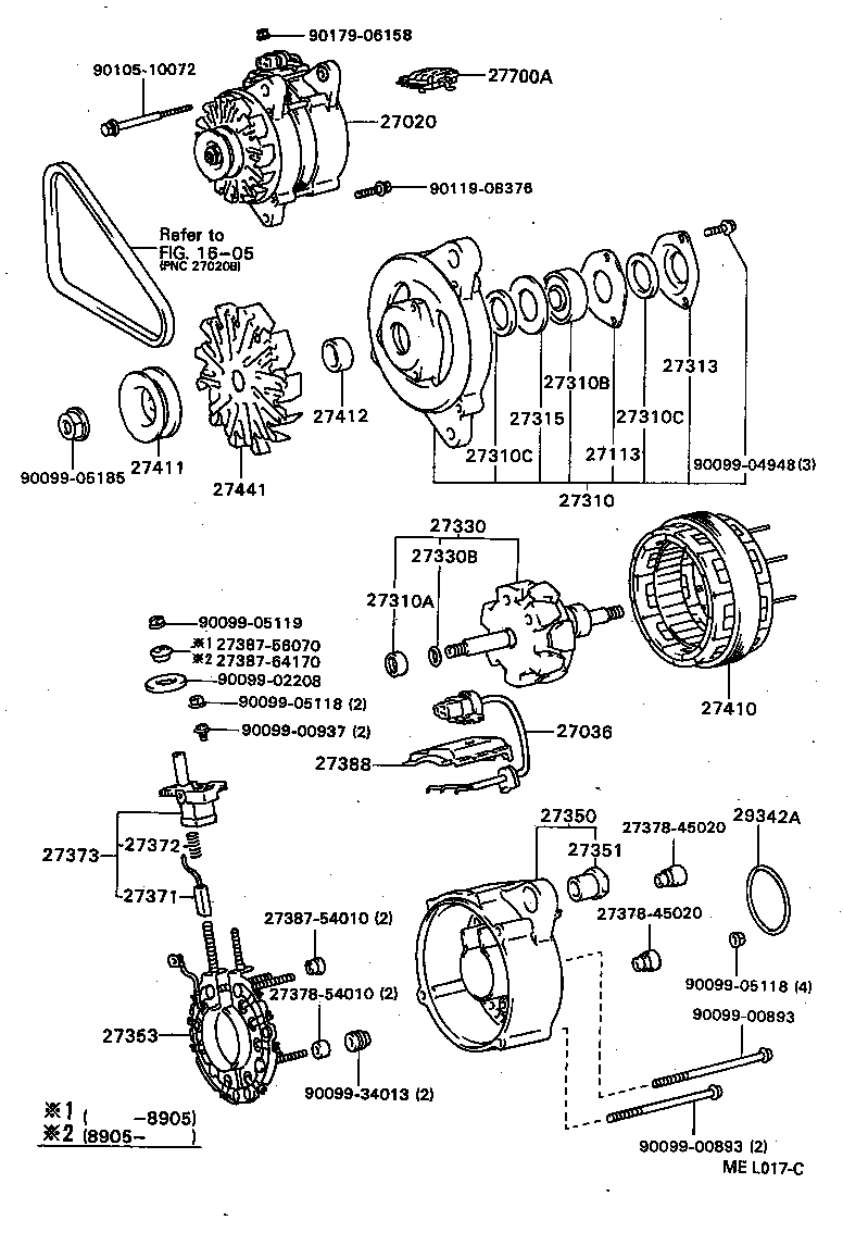 27020-64211 ALTERNATOR ASSY product image