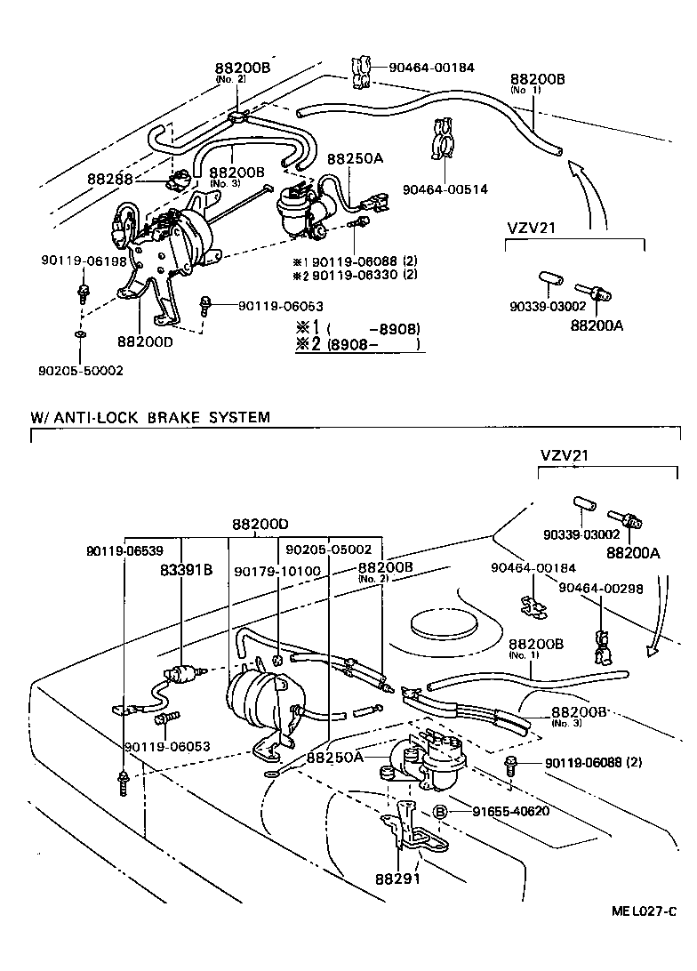 Toyota 88283-32030 HOSE, CRUISE CONTROL VACUUM