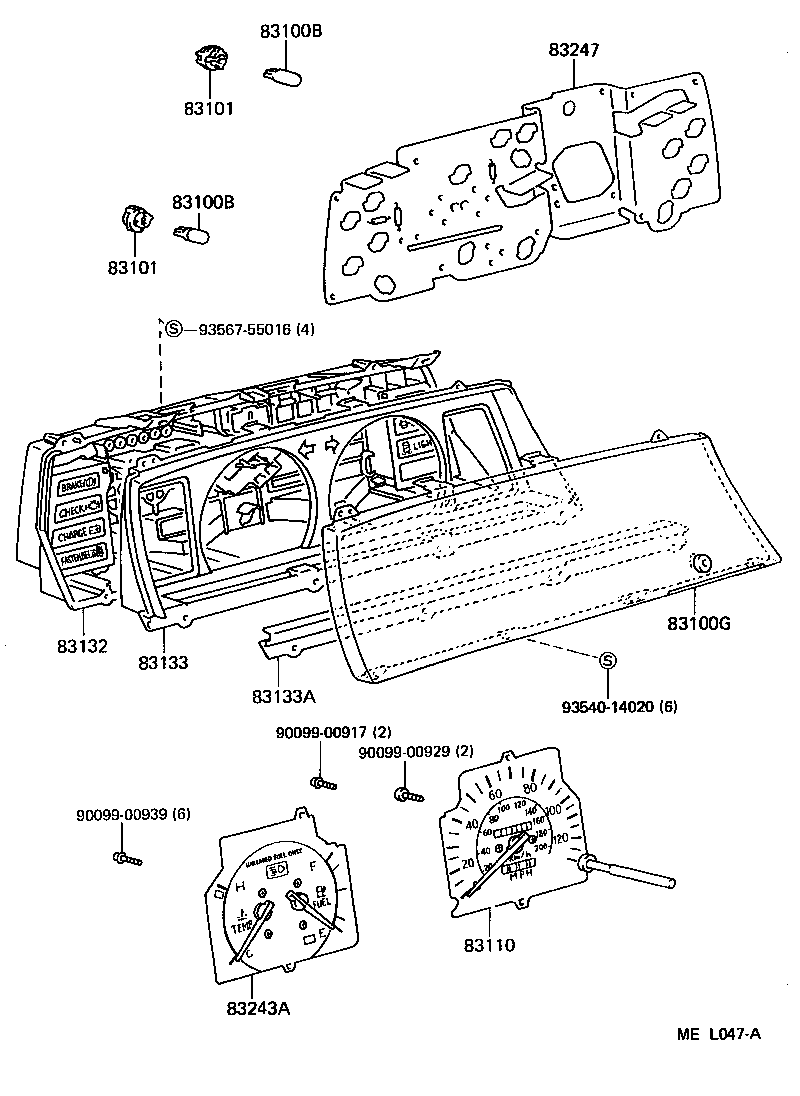 Toyota 83110-03070 SPEEDOMETER ASSY