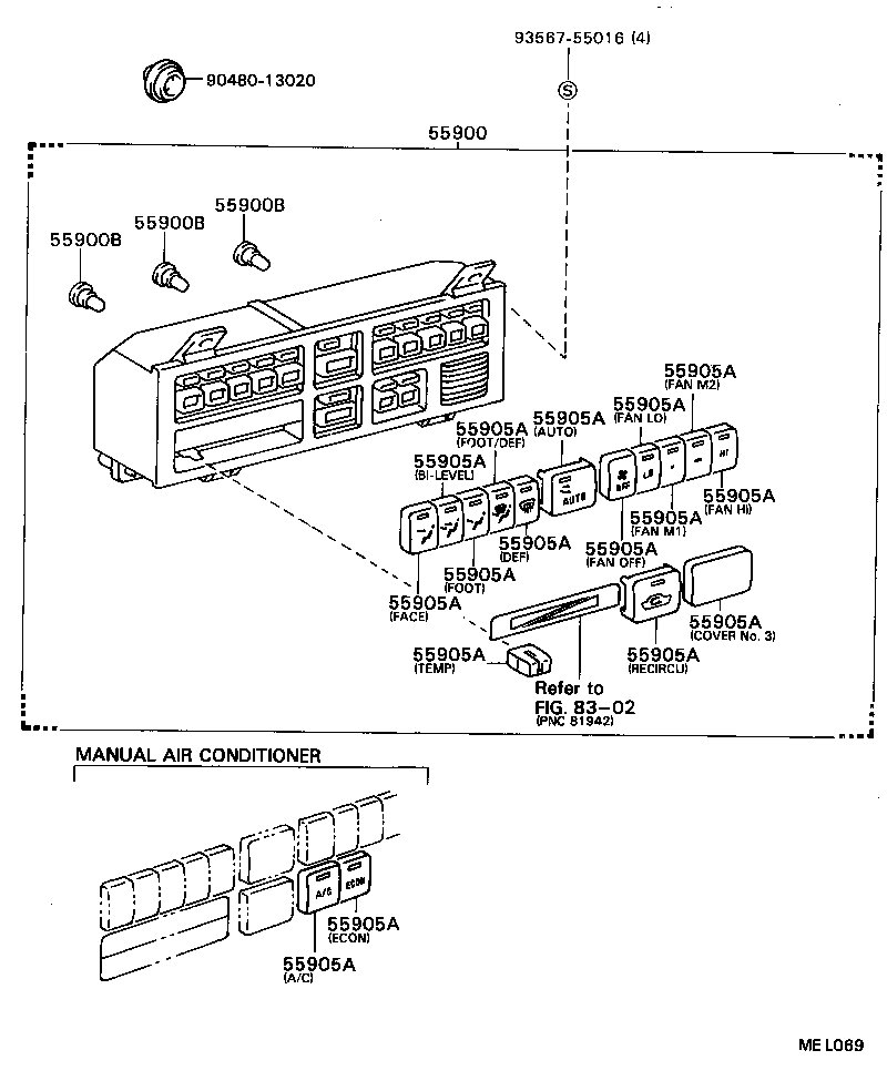 55905-32330 KNOB, HEATER CONTROL product image