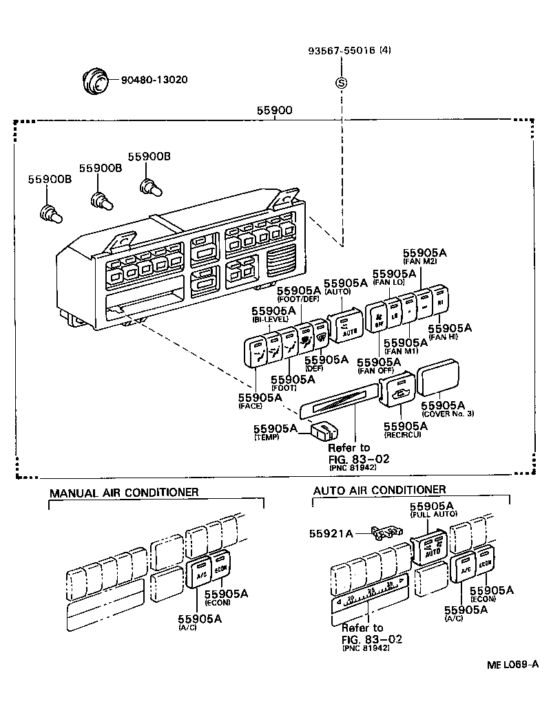 55905-32360 KNOB, HEATER CONTROL product image