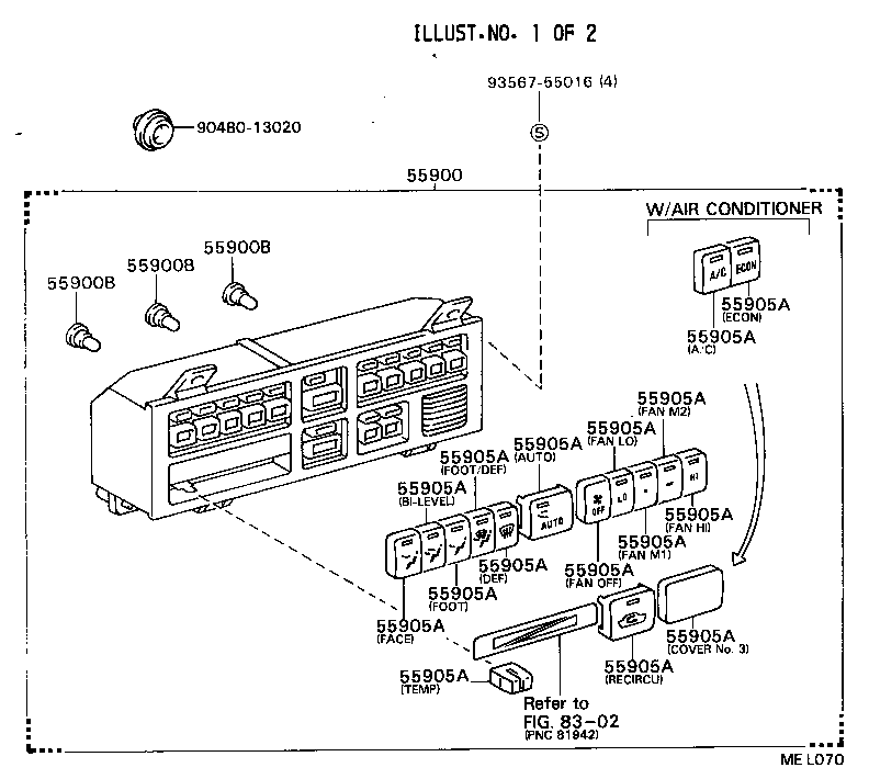 55905-32330 KNOB, HEATER CONTROL product image