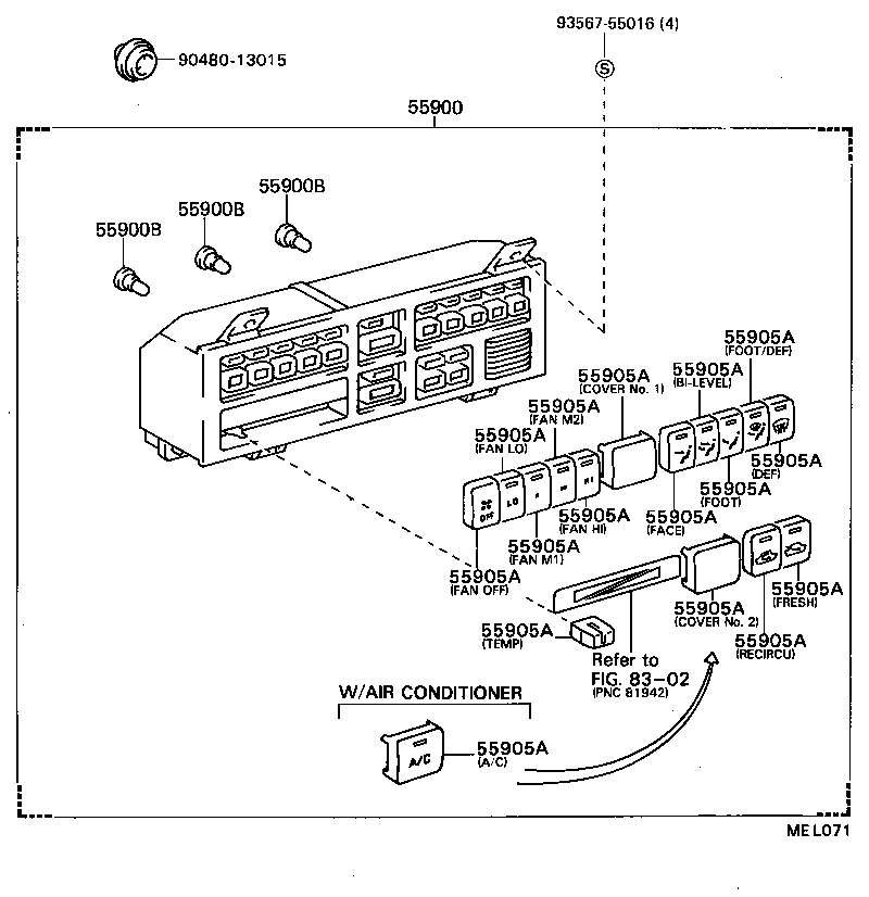 55905-32330 KNOB, HEATER CONTROL product image