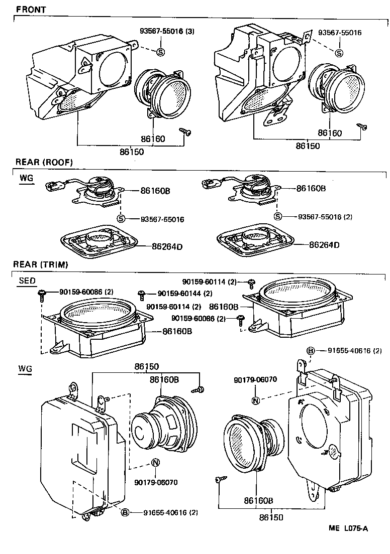 Toyota 86160-32190 SPEAKER ASSY, FRONT NO.1