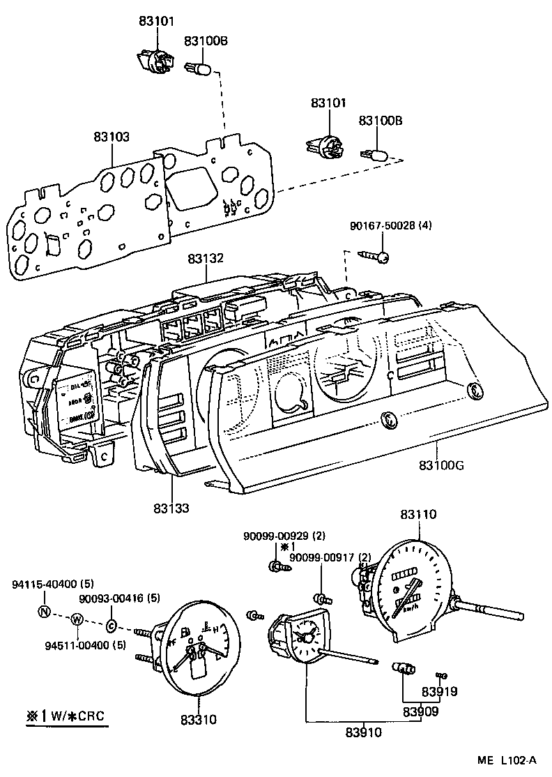 Toyota 83132-1G190 CASE, COMBINATION METER