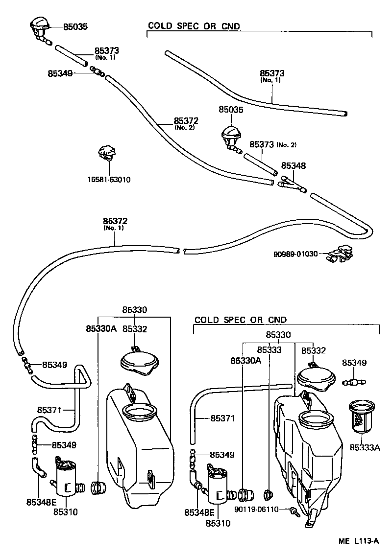 Toyota 90446-07001 HOSE, WINDSHIELD WASHER (FROM MOTOR TO JOINT)