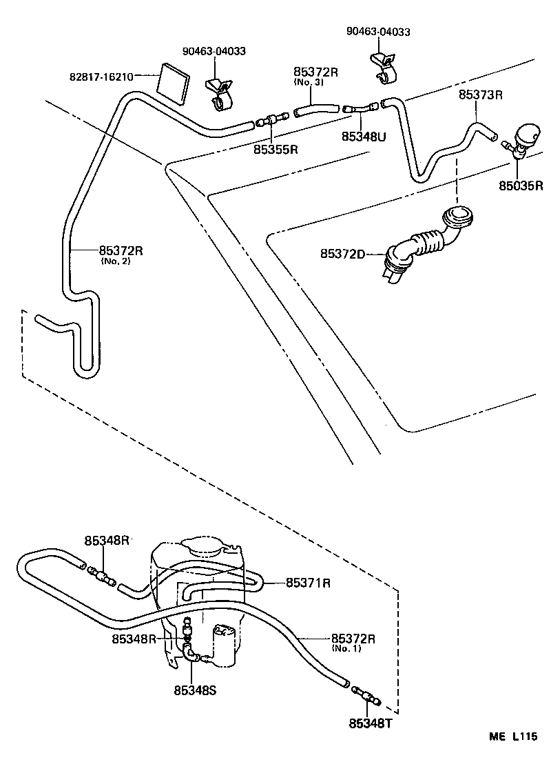 85370-12310 JOINT, REAR WASHER ELBOW, NO.1 product image