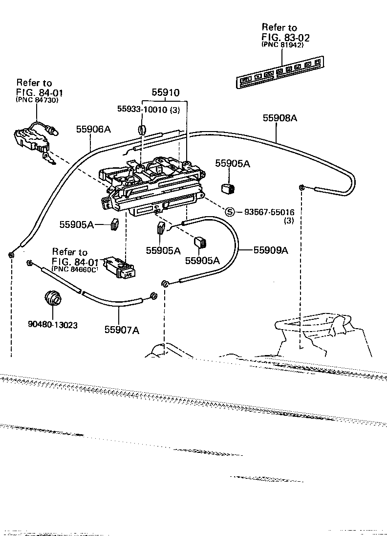 55909-16060 CABLE SUB-ASSY, AIRMIX DAMPER CONTROL product image