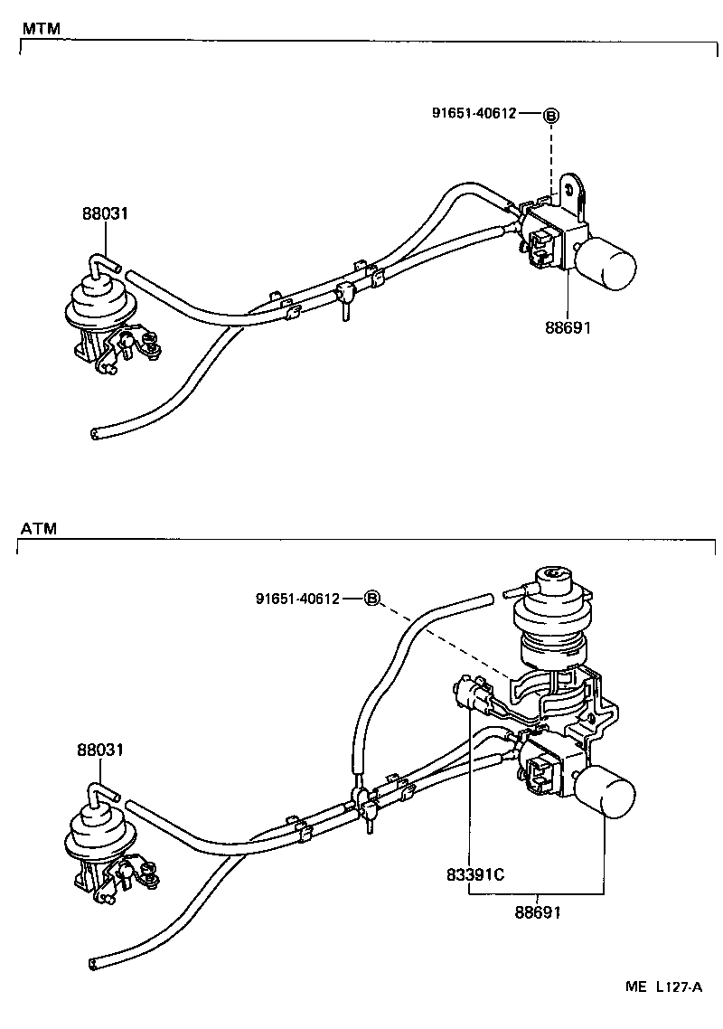 Toyota 90999-92003 HOSE, VACUUM (FOR IDLE UP DEVICE), NO.1