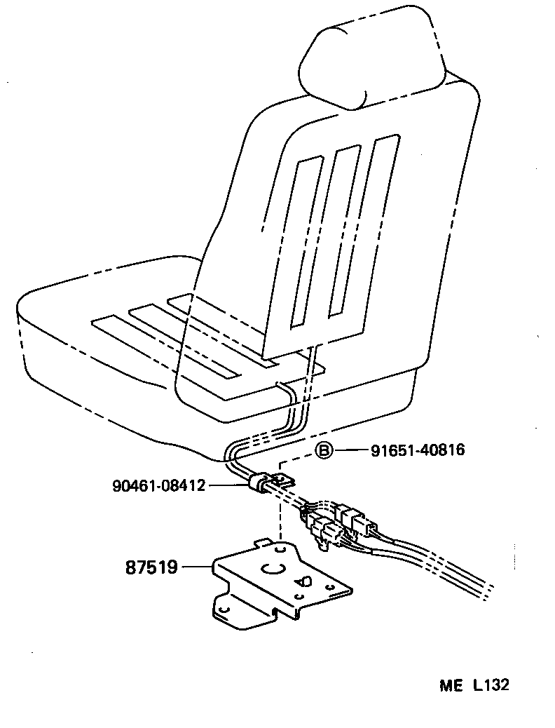 87519-95J00 BRACKET, SEAT HEATER CONNECTOR CLAMP product image