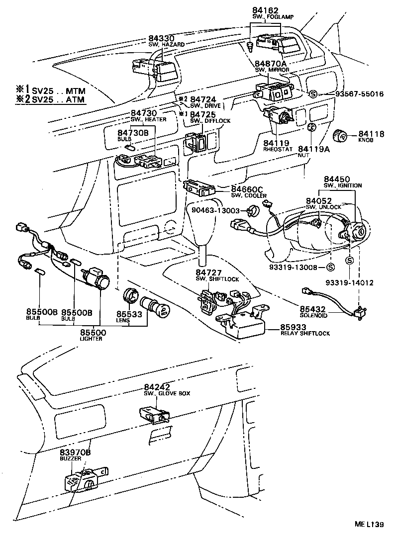 84140-32110 SWITCH ASSY, HEADLAMP DIMMER product image