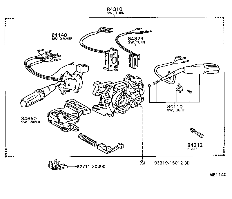 84140-32110 SWITCH ASSY, HEADLAMP DIMMER product image