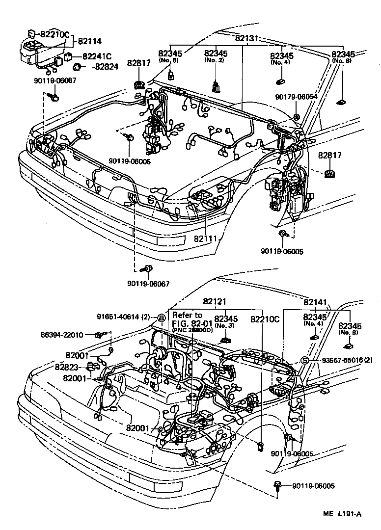 Toyota 82181-32260 WIRE, LUGGAGE ROOM, NO.1