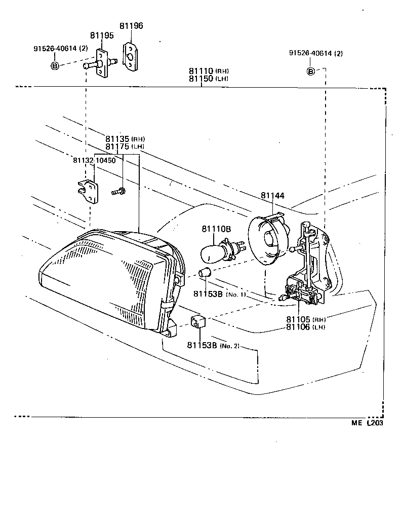 81106-10550 HOUSING SUB-ASSY, HEADLAMP, LH product image