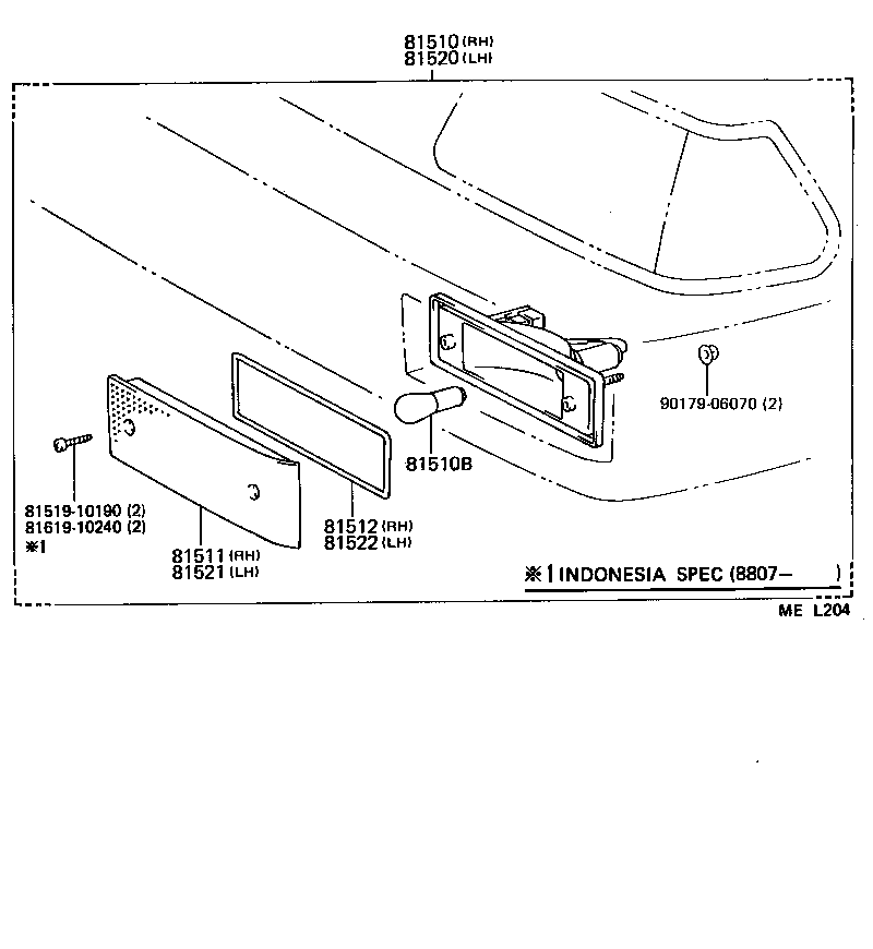 81510-80019 LAMP ASSY, FRONT TURN SIGNAL, RH product image