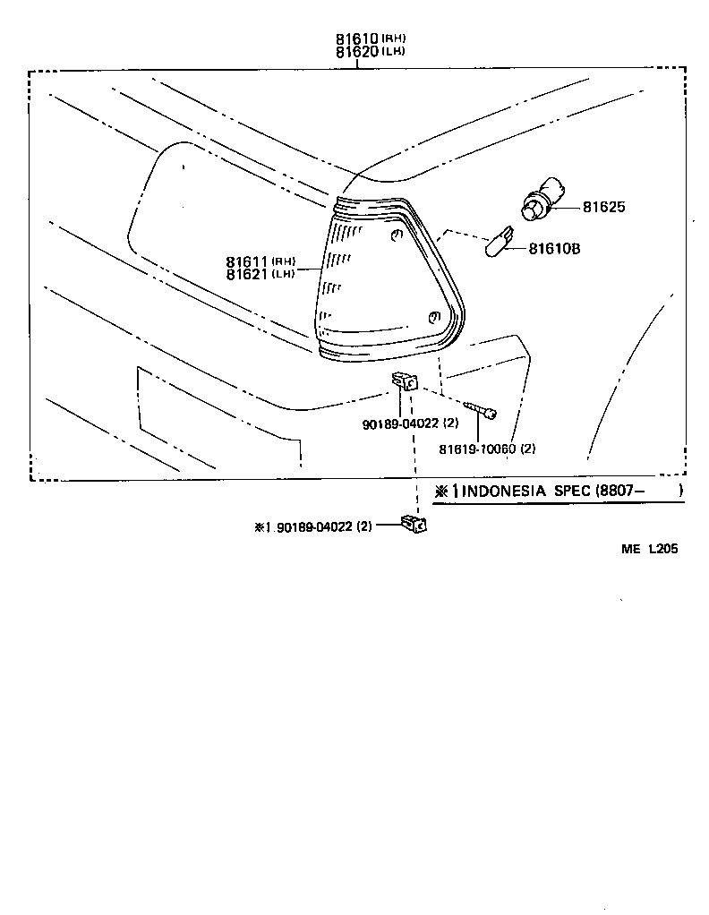 81620-10110 LAMP ASSY, PARKING & CLEARANCE, LH product image