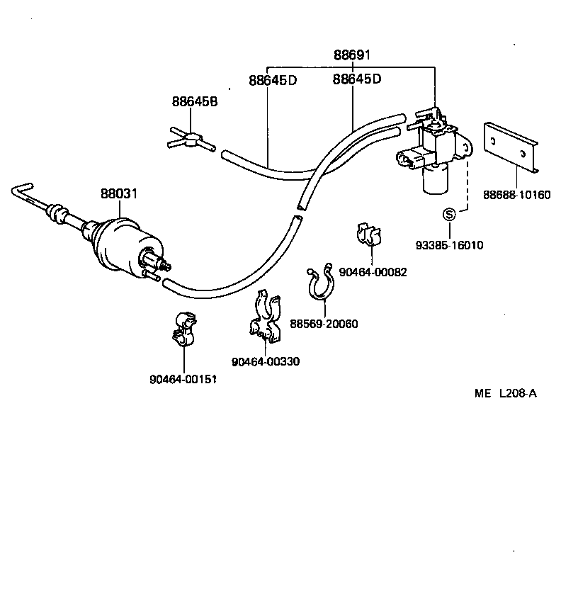88689-10040 HOSE, VACUUM (FOR IDLE UP DEVICE), NO.1 product image