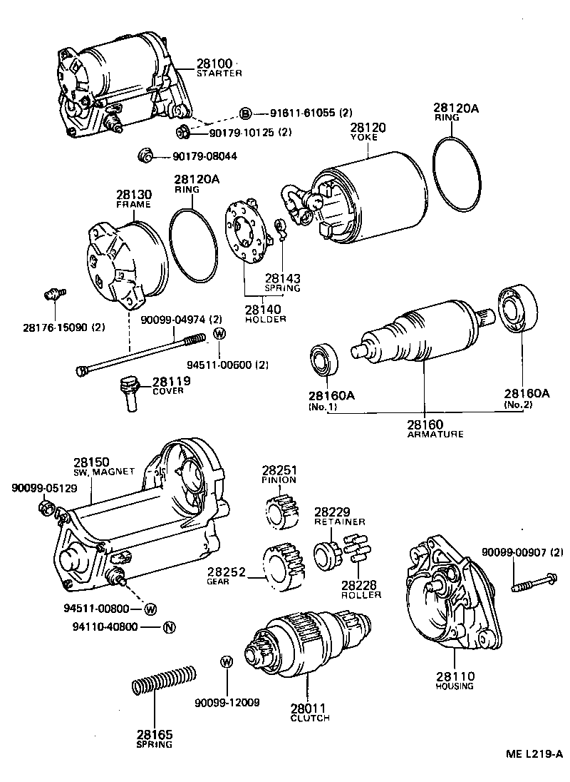 Toyota 28130-46090 FRAME ASSY, STARTER COMMUTATOR END