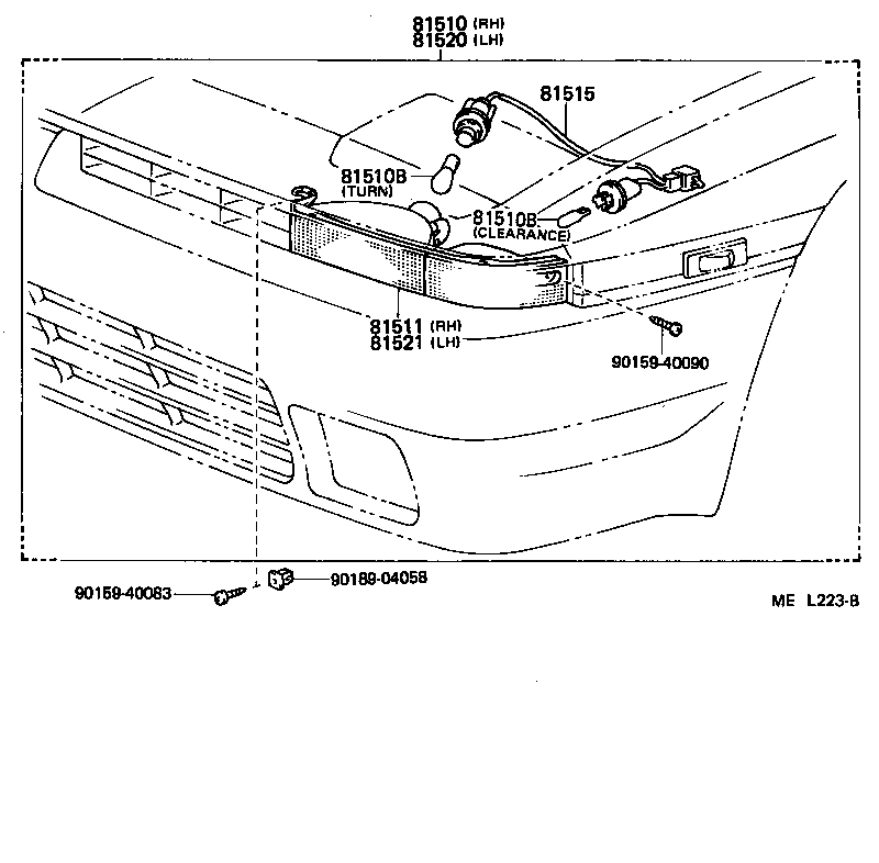 Toyota 81511-14351 LENS, FRONT TURN SIGNAL LAMP, RH