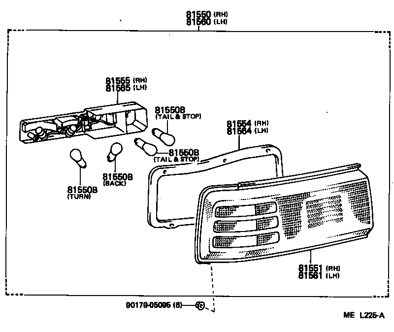 81550-14641 LAMP ASSY, REAR COMBINATION, RH product image