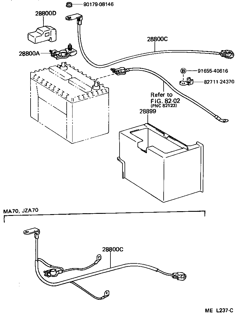 82122-24191 CABLE, BATTERY TO STARTER(FOR BATTERY TO MAIN SWITCH) product image