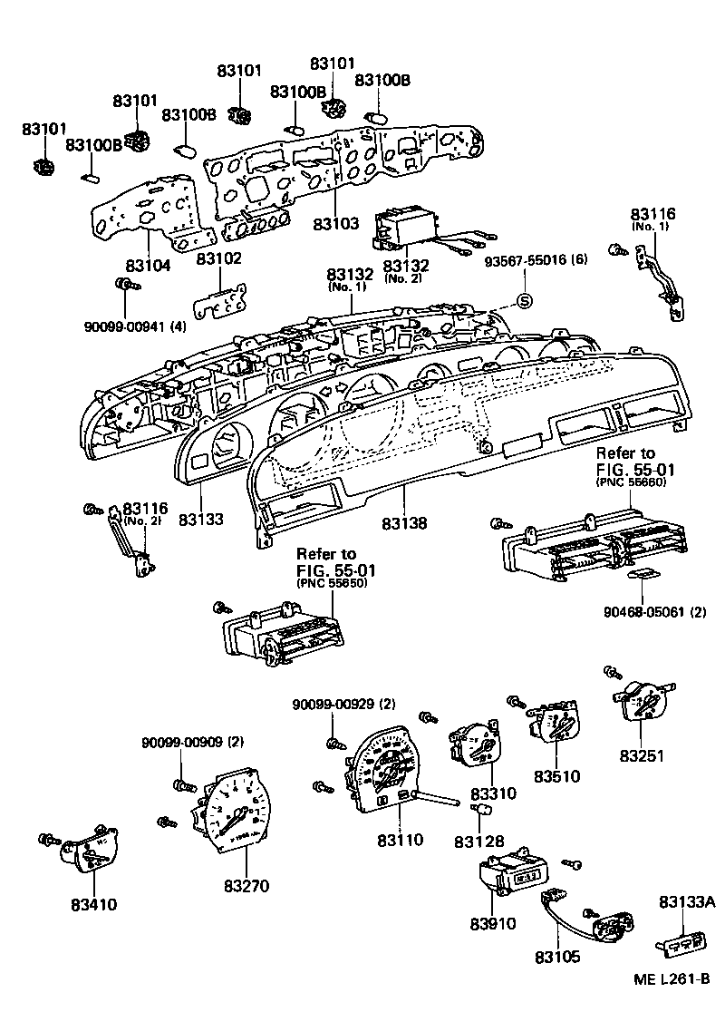 Toyota 83133-14740 PLATE, COMBINATION METER, NO.1