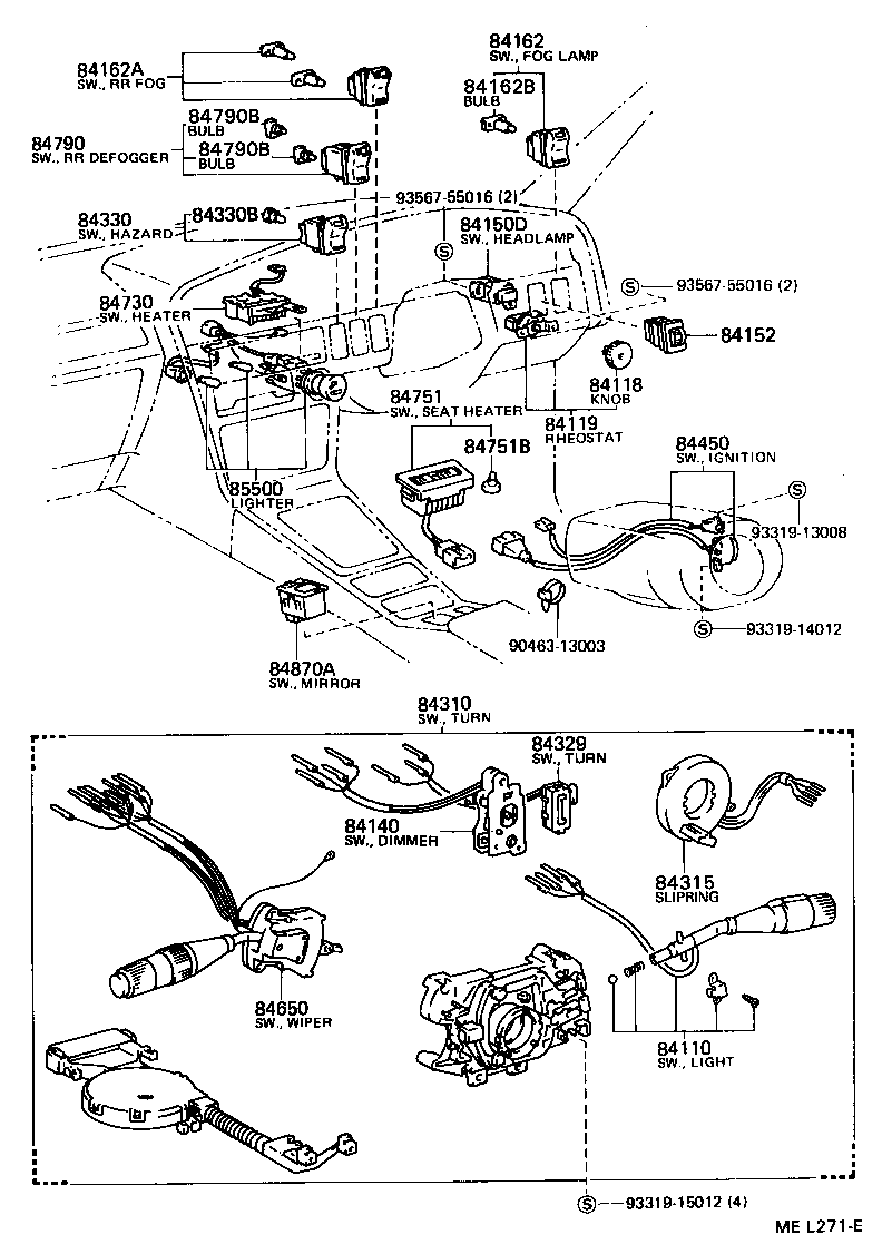 84160-14100 SWITCH, REAR FOG LAMP product image