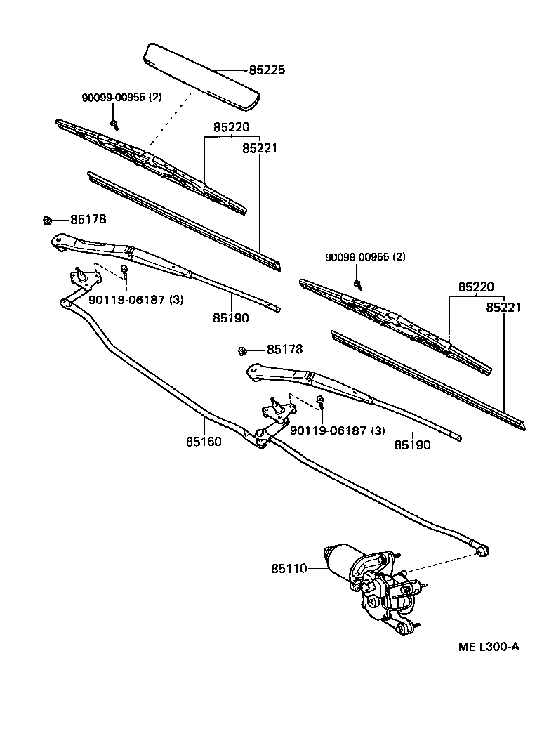 85190-14751 ARM ASSY, WINDSHIELD WIPER product image
