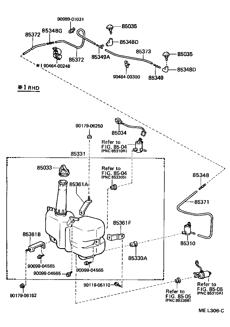 85035-14290 NOZZLE SUB-ASSY, WASHER product image